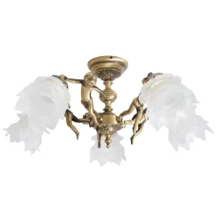 Metall Lampen|Messinglampen*Giovanni Battista Deckenlampe Messing 5-flmg in Bronze Putti