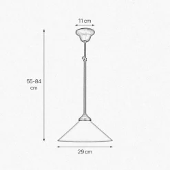 Deckenleuchten|Hängelampen*Giovanni Battista Deckenlampe Messing Glas E27 D: 29 cm höhenverstellbar