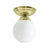 Giovanni Battista Deckenlampe Messing Glas E14 Ø 12 cm Kugel Schirm< Deckenleuchten|Badezimmer Lampe