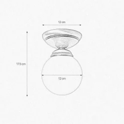 Giovanni Battista Deckenlampe Messing Glas E14 Ø 12 cm Kugel Schirm< Deckenleuchten|Badezimmer Lampe