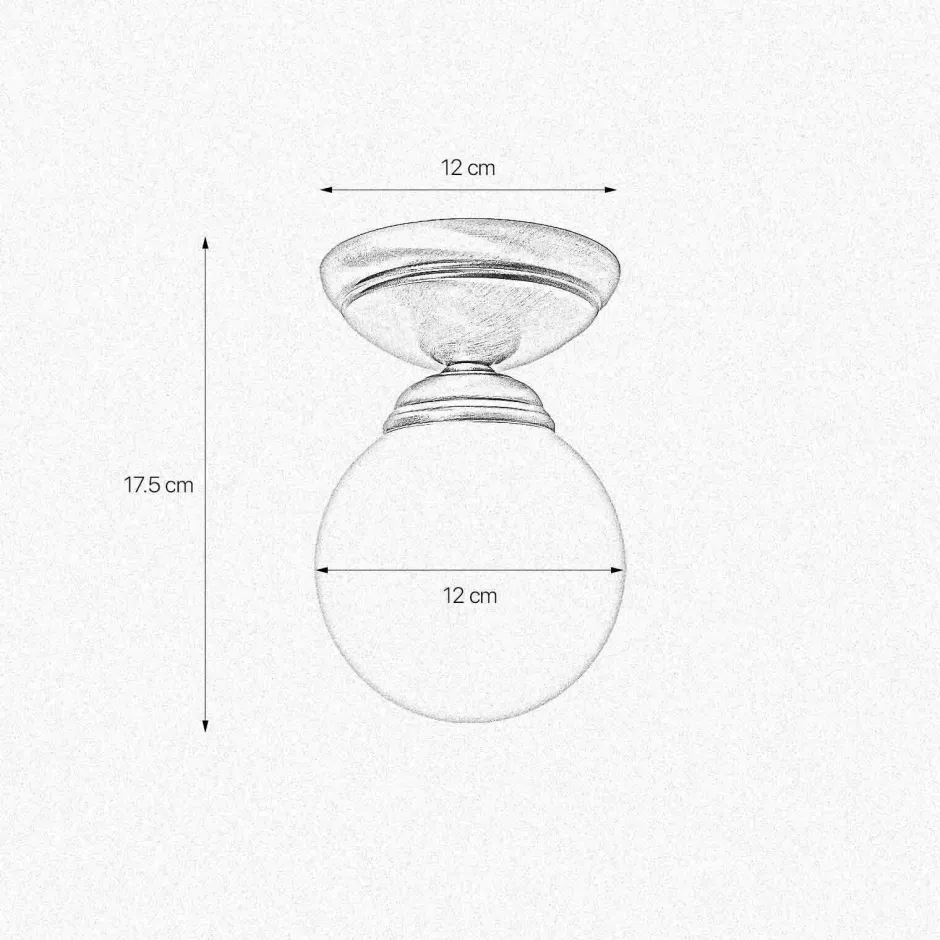 Giovanni Battista Deckenlampe Messing Glas E14 Ø 12 cm Kugel Schirm< Deckenleuchten|Badezimmer Lampe