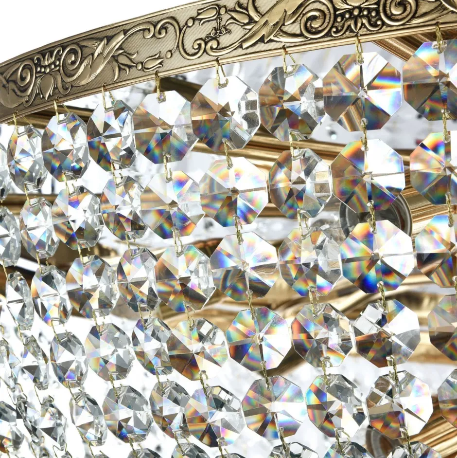 Maytoni Deckenlampe Metall Ø 100 cm in Gold antik E27 rund PAUL< Deckenleuchten|Esszimmer Lampen