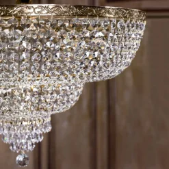 Maytoni Deckenlampe Metall Ø 100 cm in Gold antik E27 rund PAUL< Deckenleuchten|Esszimmer Lampen