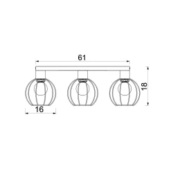 Metall Lampen|Vintage Lampen*Luminex Deckenlampe Metall Draht Schwarz lang 61 cm E27 3-flmg