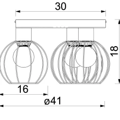 Metall Lampen|Vintage Lampen*Luminex Deckenlampe Metall Draht Schwarz Ø41 cm rund E27 3-flmg