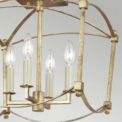 Deckenleuchten|Badezimmer Lampe*Elstead Deckenlampe Metall E14 36,5 cm breit in Antikgold