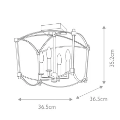 Deckenleuchten|Badezimmer Lampe*Elstead Deckenlampe Metall E14 36,5 cm breit in Antikgold
