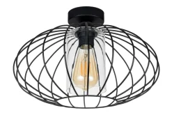 Belis Deckenlampe Metall E27 rund Ø34 cm Schwarz Retro Design< Flurlampen|Bürolampen