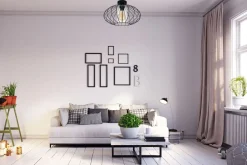 Belis Deckenlampe Metall E27 rund Ø34 cm Schwarz Retro Design< Flurlampen|Bürolampen