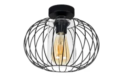 Belis Deckenlampe Metall E27 rund Ø25 cm Schwarz Retro Design< Flurlampen|Bürolampen