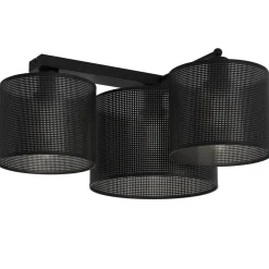 Luminex Deckenlampe Metall E27 Schwarz 3-flammig L:43 cm LITITA< Deckenleuchten|Flurlampen