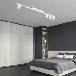 Deckenleuchten|Flurlampen*TK Lighting Deckenlampe Metall 3-flammig Weiß 100 cm lang Metall