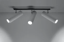 Sollux Deckenlampe Metall 3-flammig L:45cm Modern GU10 DUCCIA< Wohnzimmerlampen|Moderne Lampen