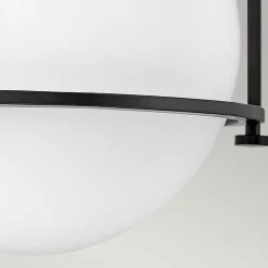 Deckenleuchten|Badezimmer Lampe*Elstead Deckenlampe Metall Glas Ø 28,2 cm rund Schwarz Weiß E27
