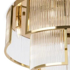 Deckenleuchten|Badezimmer Lampe*Maytoni Deckenlampe Metall Glas Ø 65 cm in Gold E14 rund KLARA