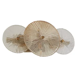 Glaslampen|Designerlampen*Searchlight Deckenlampe Metall Glas B: 40 cm in Messing Bernstein Klar