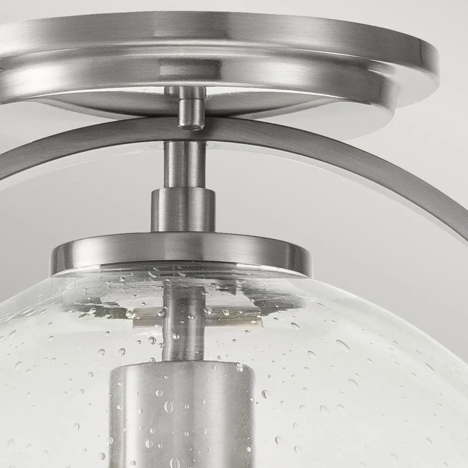 Elstead Deckenlampe Metall Glas D: 28,2 cm rund E27 SAGAR< Deckenleuchten|Badezimmer Lampe