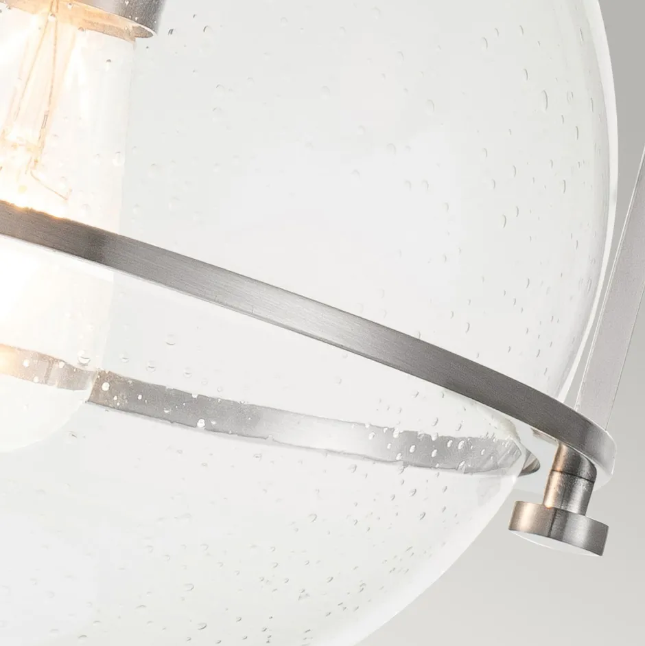 Elstead Deckenlampe Metall Glas D: 28,2 cm rund E27 SAGAR< Deckenleuchten|Badezimmer Lampe