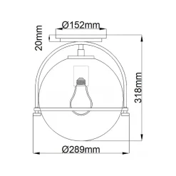 Elstead Deckenlampe Metall Glas D: 28,2 cm rund E27 SAGAR< Deckenleuchten|Badezimmer Lampe
