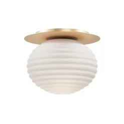 Maytoni Deckenlampe Metall Glas E27 D: 35 cm rund in Gold Weiß< Deckenleuchten|Badezimmer Lampe
