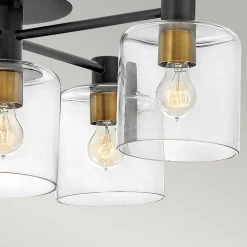 Deckenleuchten|Badezimmer Lampe*Elstead Deckenlampe Metall Glas E27 80,8 cm breit Vintage KAIRO