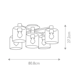 Deckenleuchten|Badezimmer Lampe*Elstead Deckenlampe Metall Glas E27 80,8 cm breit Vintage KAIRO