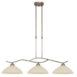 Deckenleuchten|Badezimmer Lampe*Steinhauer Deckenlampe Metall Glas in Bronze Creme 112 cm blendarm