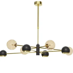 Deckenleuchten|Bürolampen*Jupiter Deckenlampe Metall Glas in Bernstein 100 cm G9 GU10