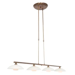 Deckenleuchten|Badezimmer Lampe*Steinhauer Deckenlampe Metall Glas in Bronze Creme inkl. G9 4-flmg
