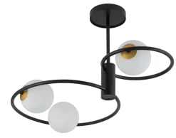 Sigma Deckenlampe Metall Glas Kugel Ø12 cm rund G9 3-flammig< Deckenleuchten|Kugellampen