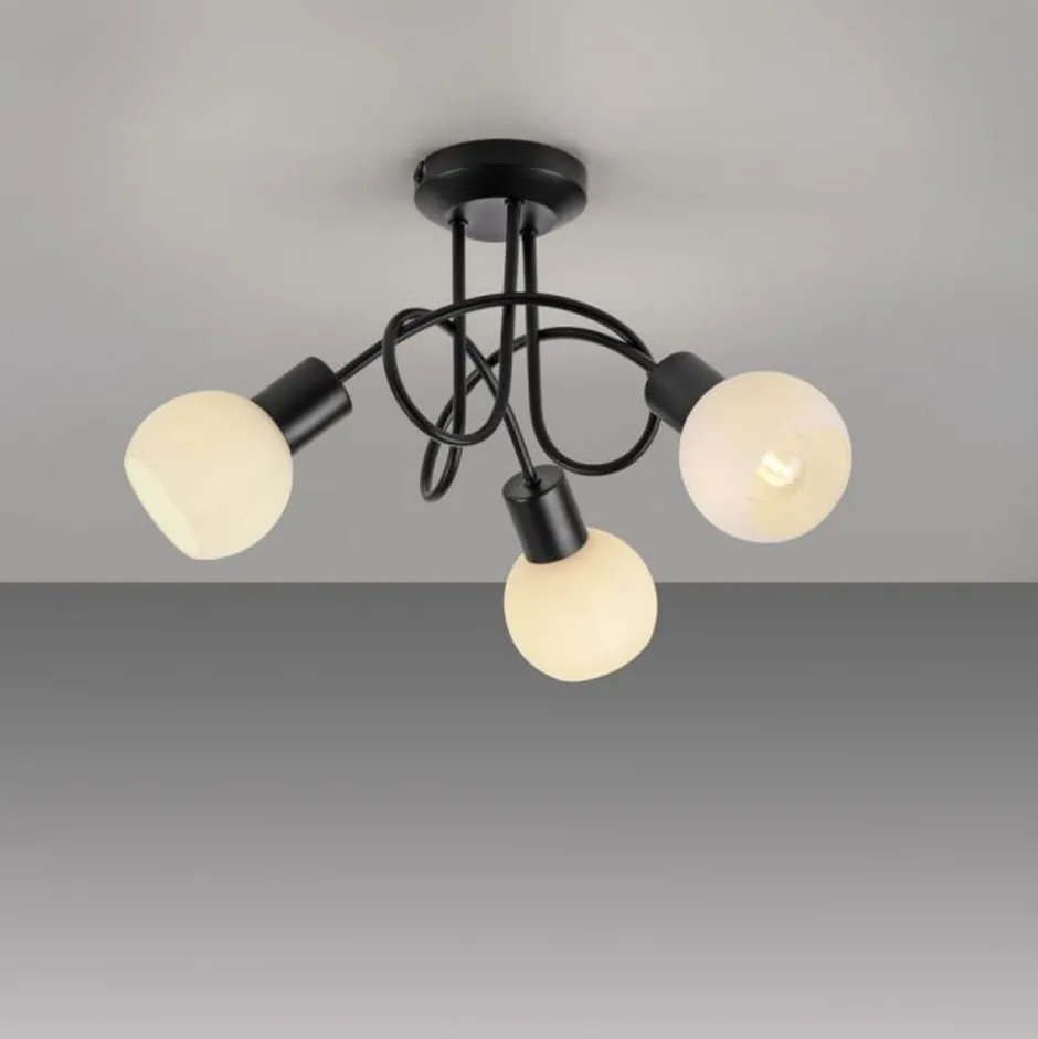 Just Light Deckenlampe Metall Glas L:38 cm inkl E14 dekorativ< Deckenleuchten|Flurlampen