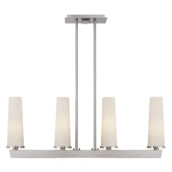 Deckenleuchten|Moderne Lampen*Elstead Deckenlampe Metall Glas Modern in Nickel Weiß LEDIBEL