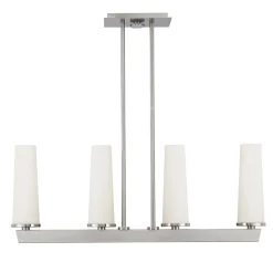 Deckenleuchten|Moderne Lampen*Elstead Deckenlampe Metall Glas Modern in Nickel Weiß LEDIBEL