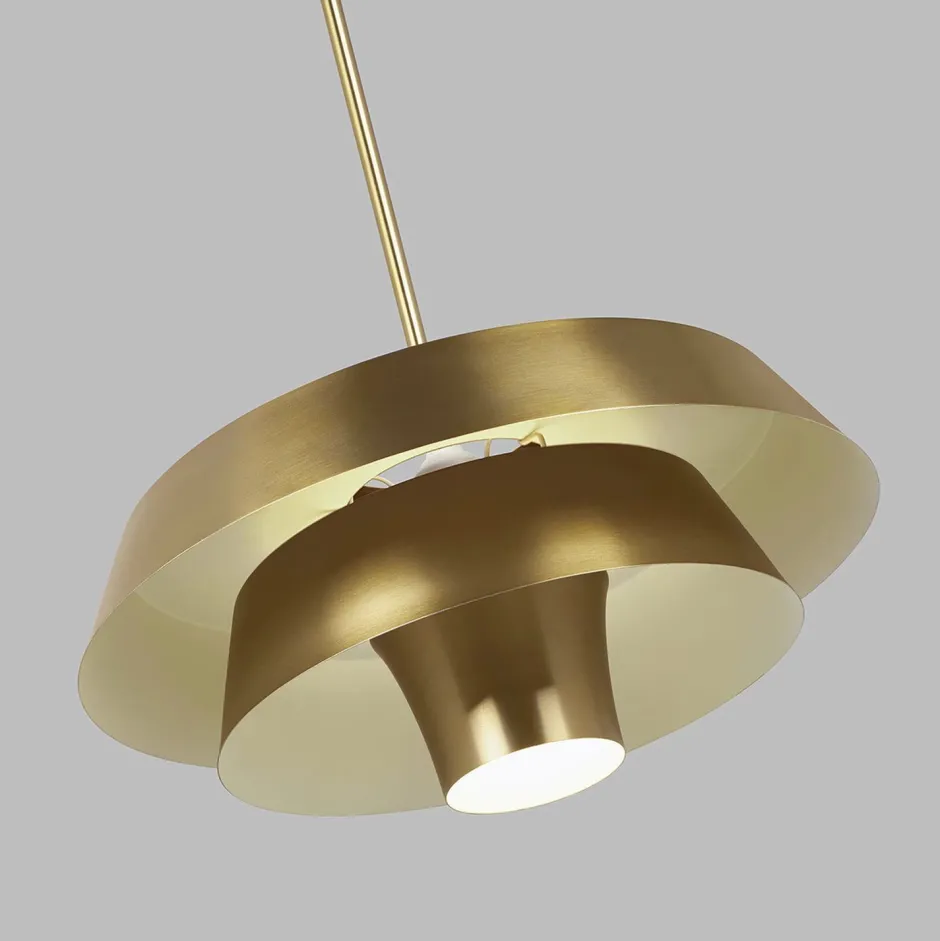 Elstead Deckenlampe Metall in Messing Ø46cm Mid Century< Deckenleuchten|Esszimmer Lampen