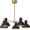 Deckenleuchten|Badezimmer Lampe*Luminex Deckenlampe Metall in Schwarz Gold E27 5-flmg elegant