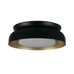 Wohnzimmerlampen|Metall Lampen*Searchlight Deckenlampe Metall in Schwarz Gold E14 B:36,5 cm rund