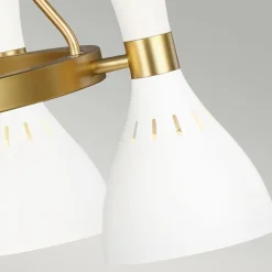 Elstead Deckenlampe Metall in Weiß Messing Ø81cm Retro< Deckenleuchten|Retro Lampen