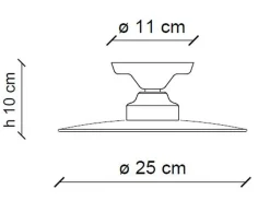 Wohnzimmerlampen|Keramiklampen*Ferroluce Deckenlampe Metall Keramik E27 Ø 25 cm Weiß Schwarz