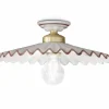 Wohnzimmerlampen|Keramiklampen*Ferroluce Deckenlampe Metall Keramik E27 D: 41 cm rund Landhaus