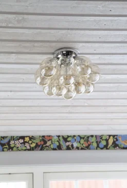 Deckenleuchten|Flurlampen*By Rydéns Deckenlampe Metall Rauchglas 30 cm breit 3-flammig G9