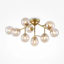 Deckenleuchten|Flurlampen*Maytoni Deckenlampe Metall Rauchglas G9 60 cm breit Kugelschirm