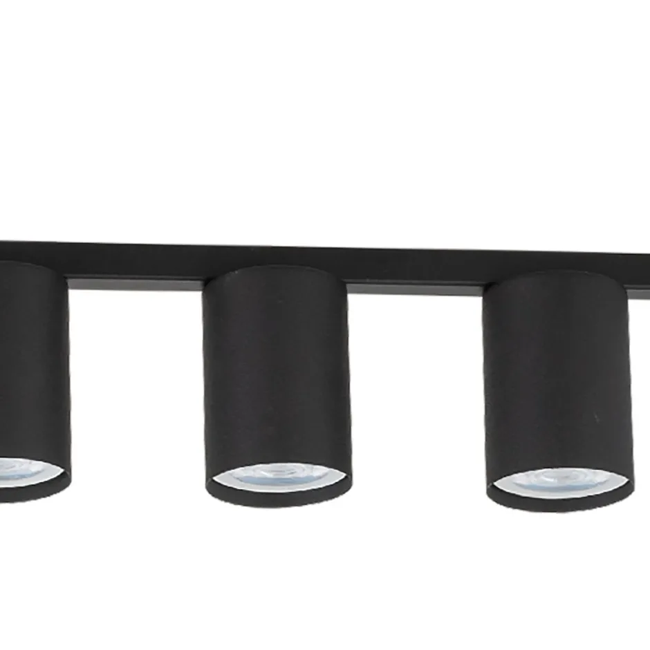 TK Lighting Deckenlampe Metall Schwarz lang 100 cm flach 4-flammig< Esszimmer Lampen|Wohnzimmerlampen