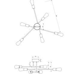 Deckenleuchten|Flurlampen*Luminex Deckenlampe Metall Vintage E27 Schwarz Gold AQUIB