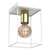 Luminex Deckenlampe Metall Weiß Gold B:14 cm E27 Industrial< Deckenleuchten|Flurlampen