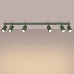 Flurlampen|Wohnzimmerlampen*Sollux Deckenlampe Modern 117 cm lang GU10 6-flammig schwenkbar Grün