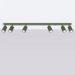 Flurlampen|Wohnzimmerlampen*Sollux Deckenlampe Modern 117 cm lang GU10 6-flammig schwenkbar Grün
