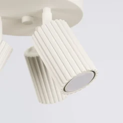 Wohnzimmerlampen|Metall Lampen*Sollux Deckenlampe Modern in Creme Ø 19,5 cm schwenkbar 3x GU10 Alu