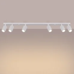 Flurlampen|Wohnzimmerlampen*Sollux Deckenlampe Modern Weiß 117 cm schwenkbar 6x GU10 Aluminium