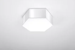 Wohnzimmerlampen|Moderne Lampen*Sollux Deckenlampe Modern Weiß flach blendarm 2x E27