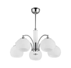 Deckenleuchten|Esszimmer Lampen*Jupiter Deckenlampe NABO Chrom Weiß Ø58cm Glas Wohnzimmer